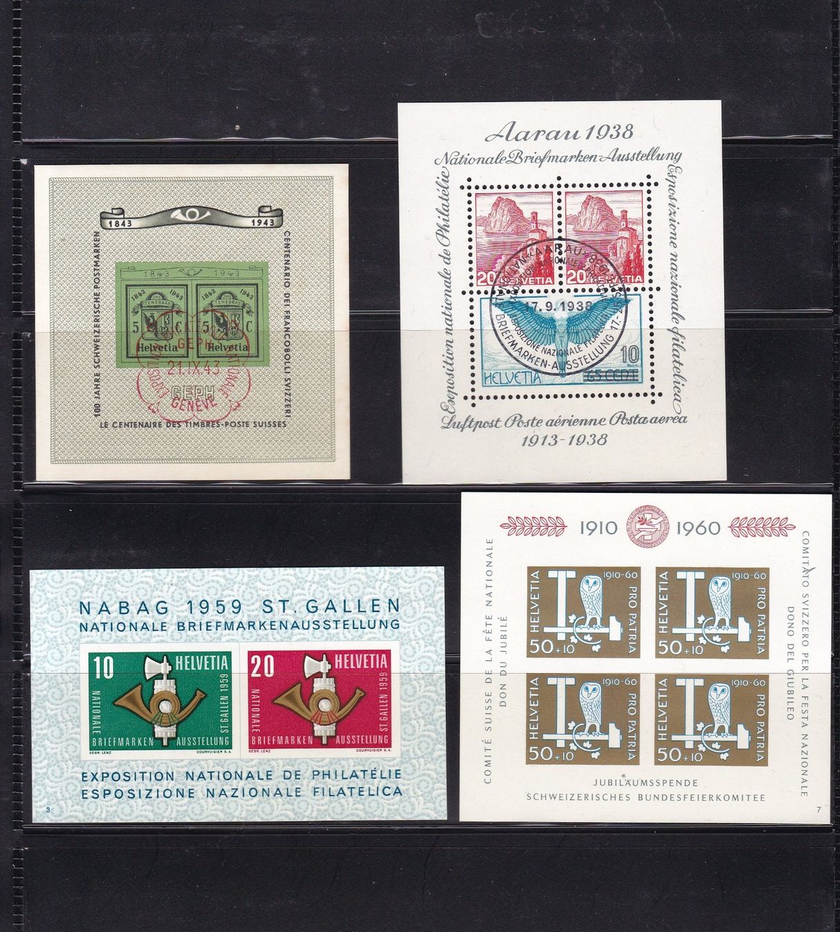 Tous les timbres: 8 Stk. CH Briefmarken-Blocks ab 1938 – D'occasion à Münchwilen AG par Nesar