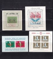 8 Stk. CH Briefmarken-Blocks ab 1938