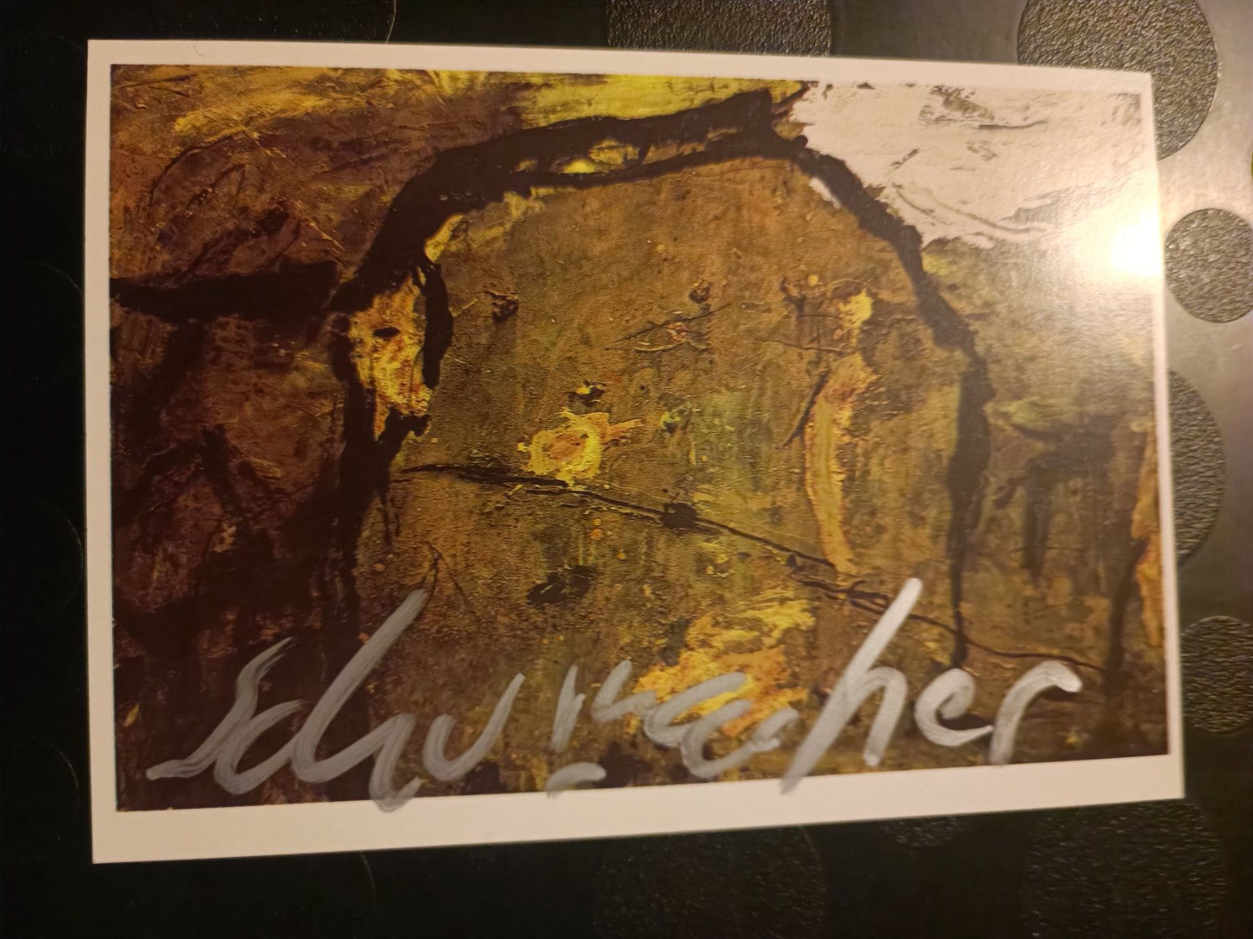 Arts picturaux & lithographies: Emil Schumacher - handsignierte Kunstpostkarte – D'occasion à Menziken par Artographs