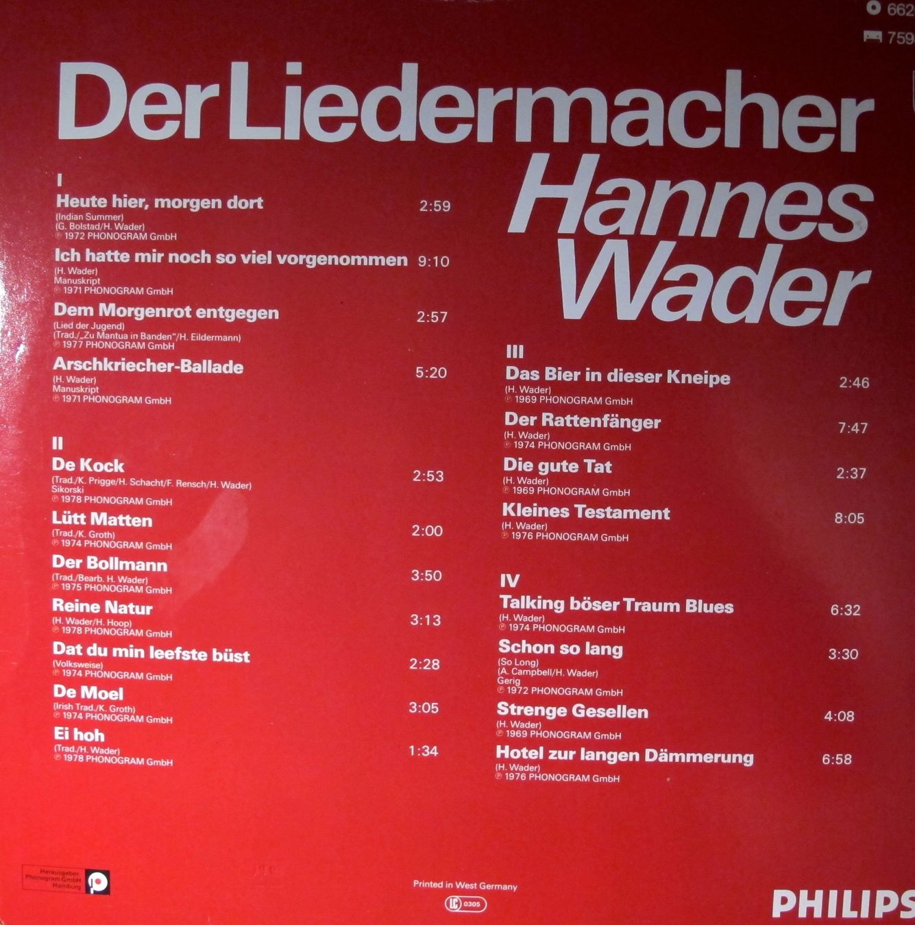 Dischi in vinile: Hannes Wader - Der Liedermacher (2xLP) – Usato da Bern venduto da hippoism 1