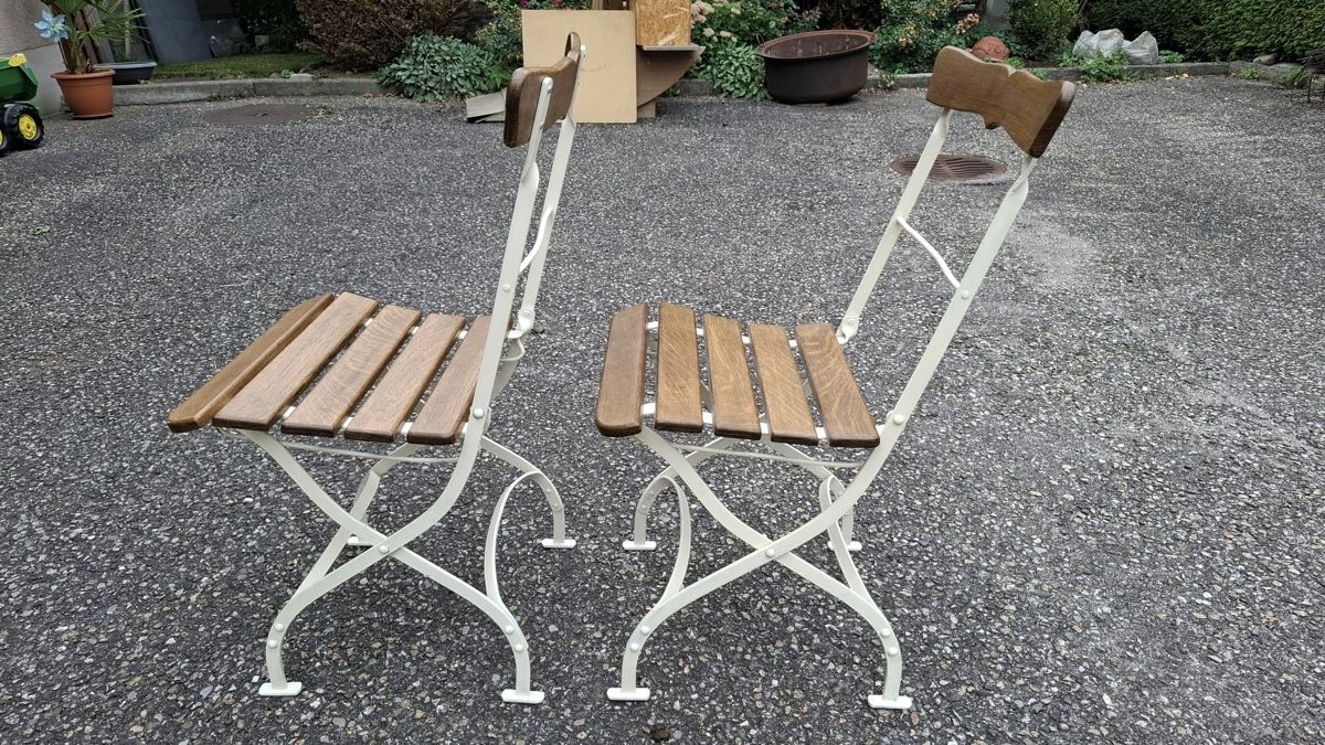 Sedie: 2 Stück Gartenstühle klappbar restauriert – Usato da Willisau venduto da son_lq7g 4