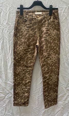 Superbe pantalon léopard doré MAISON ONADO 65%coton t.40