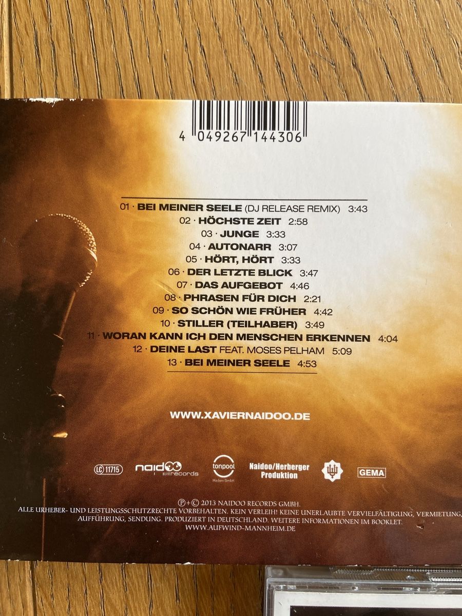 CDs: 3 Xavier Naidoo CDs Set gebraucht – Gebraucht aus Rothenburg von schmettervogel 1