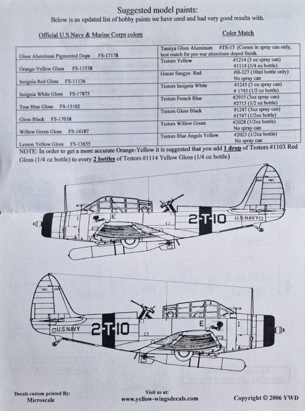 Sticker: Original Yellow Wings Decal  Aviatik TBD 1 Devast. 1/72 – Usato da Duggingen venduto da hammbe 2