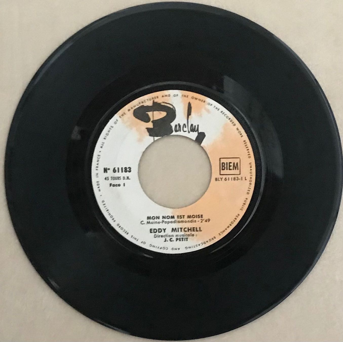 Dischi in vinile: EDDY MITCHELL - MON NOM EST MOÏSE – Usato da Bussigny venduto da vinyl-pas-cher 2