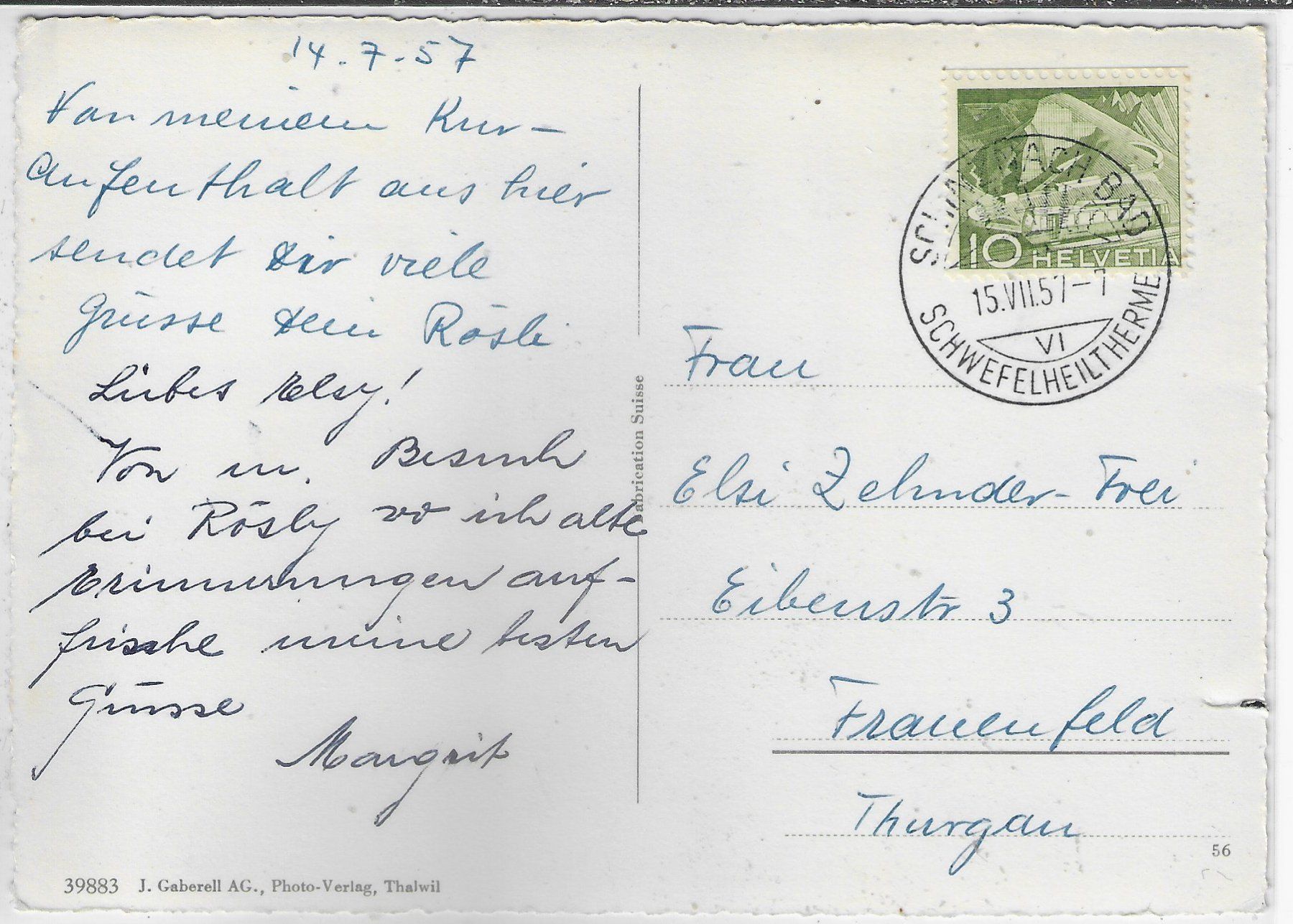 Cartes postales: Schinznach-Bad - Park – D'occasion à Ettingen par Kartenplanet 1