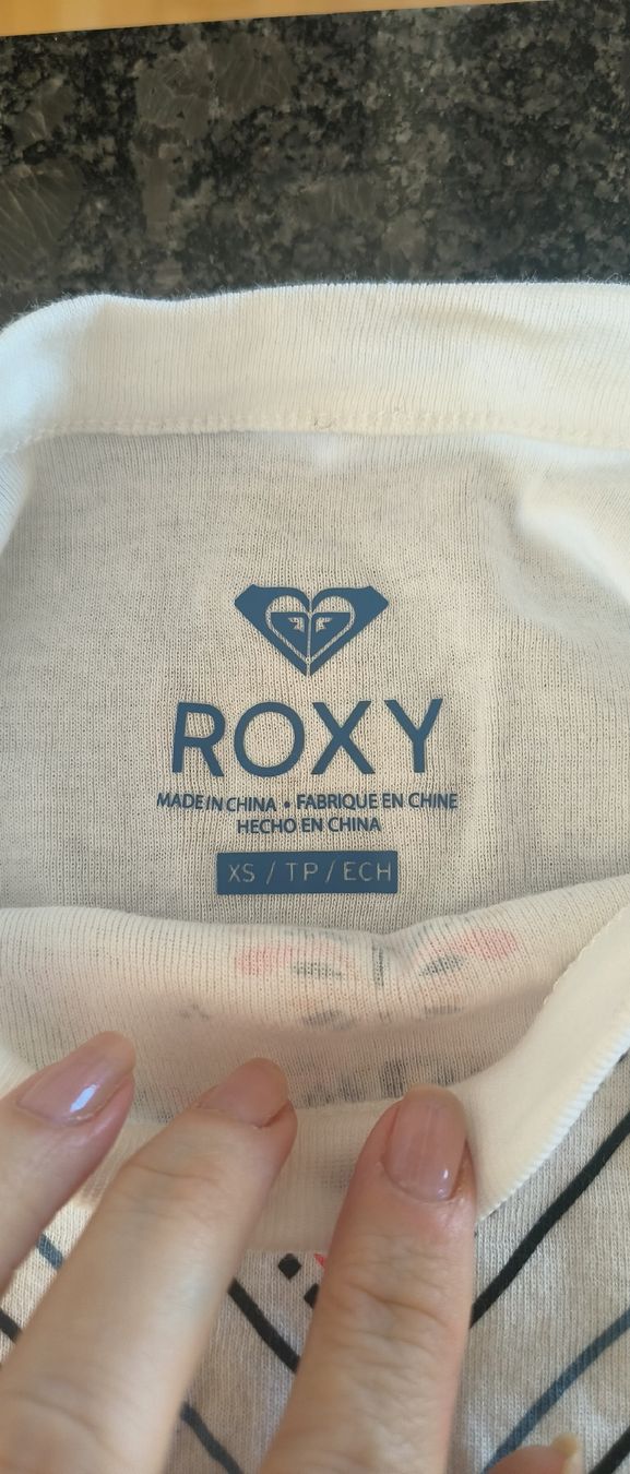 Roxy Top: Roxy Top, Gr. XS, Weiss mit Muster – Usato da Andelfingen venduto da nicoletta11 1