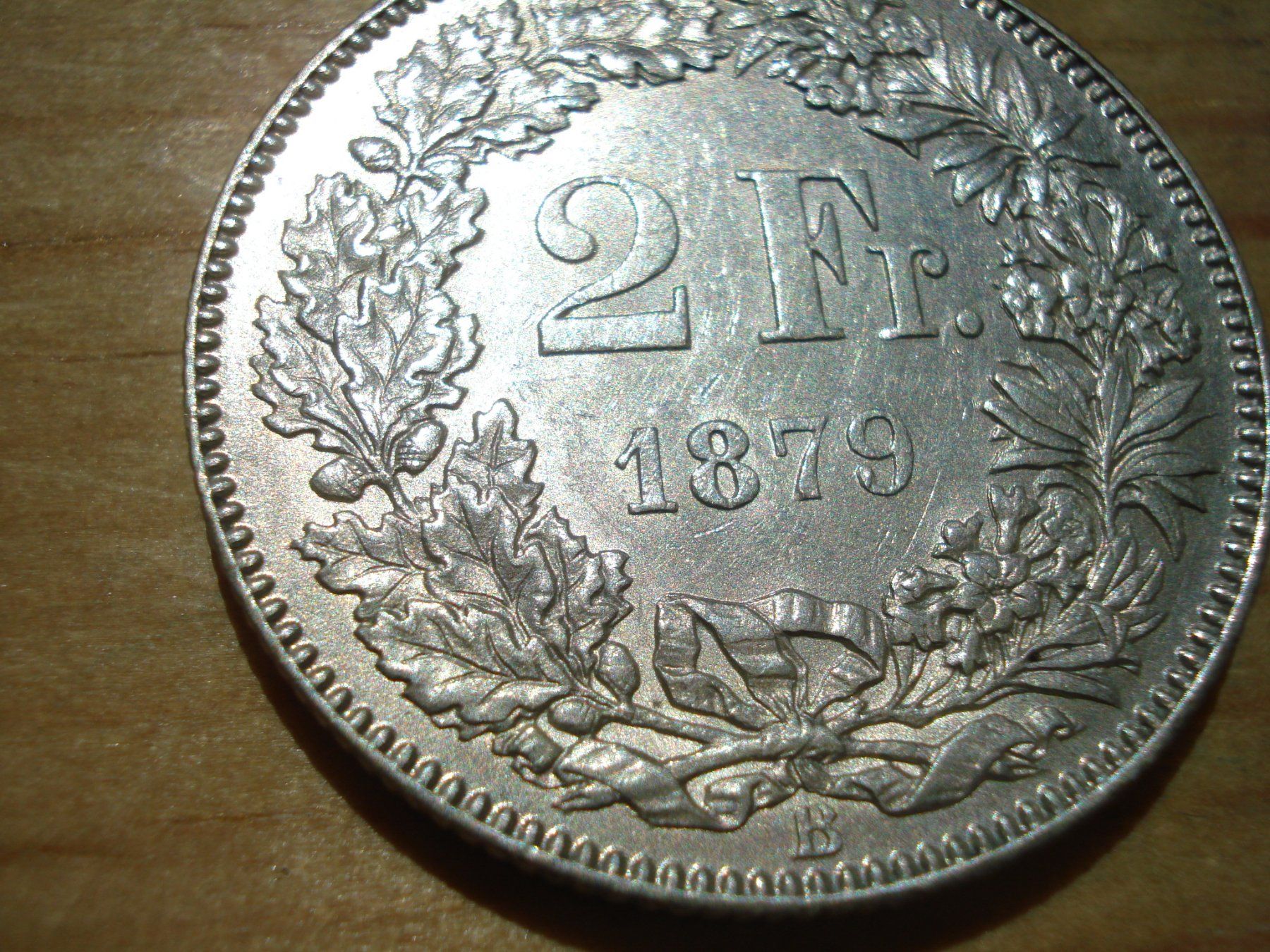 Alle Münzen: (H3) 2 Franken 1879 UNZ- – Gebraucht aus Erlach von Net-Coins 1