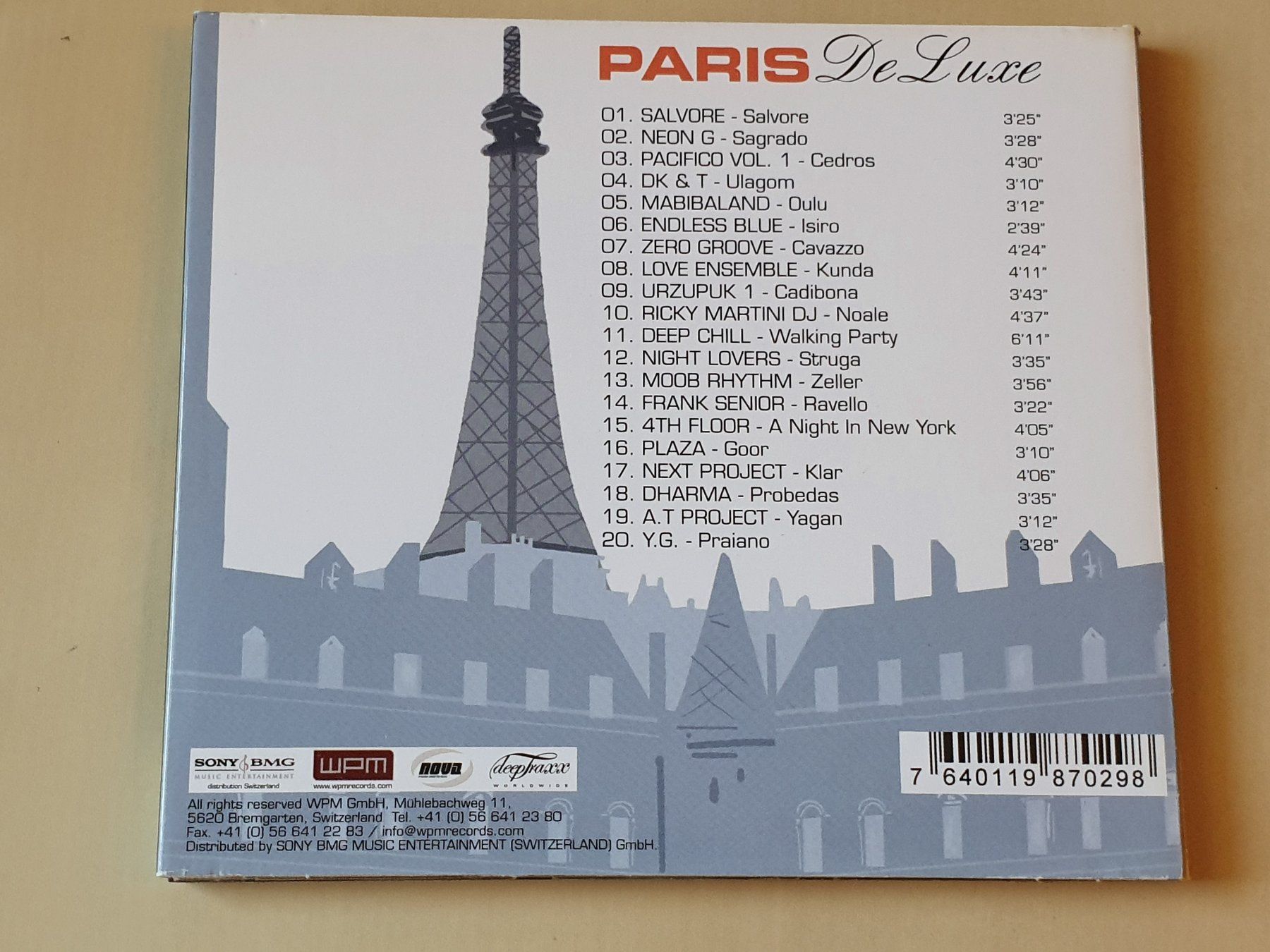CD: Paris De Luxe Chill House Finest Selection – Usato da Stansstad venduto da collectorsshop 1