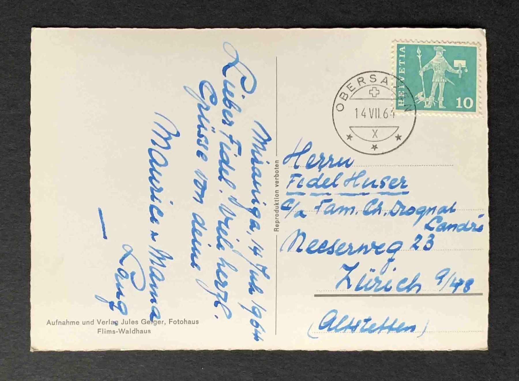Cartes postales: AK Miraniga Obersaxen – D'occasion à Goldau par artelier1 1