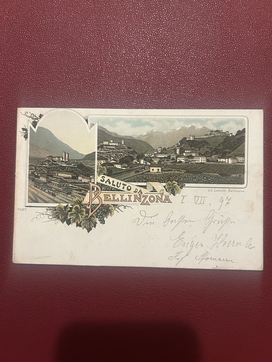 Cartoline postali: Bellinzona 1897 – Usato da Breganzona venduto da Milesbo