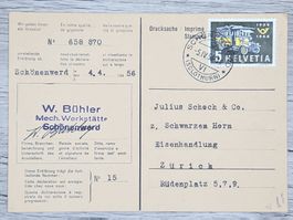 CL16 Carte Postale + Timbre Suisse 1956