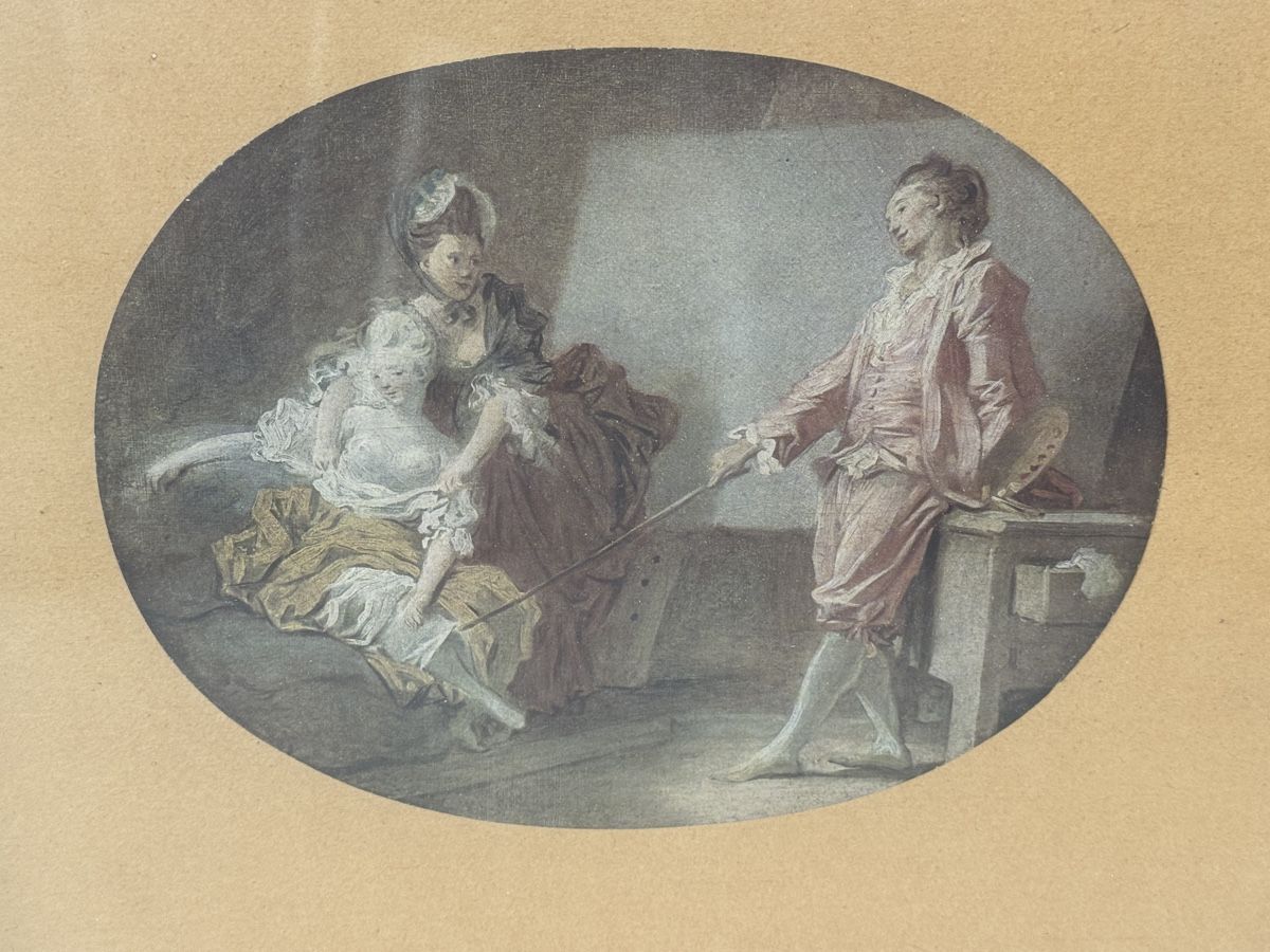 Dipinti: Tableau Fragonard - Les Débuts du modèle  – Usato da Erde venduto da CBarts 1