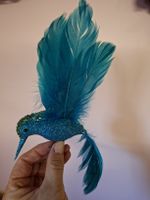 neu: Deko Kolibri Glitzer Federn