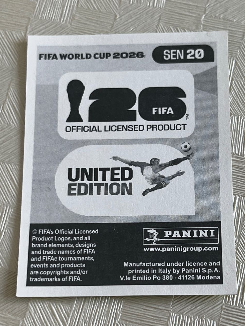 Panini Carte collezionabili: Panini Fifa World Cup 2026 SEN 20 – Usato da Winterthur venduto da Numero1 1