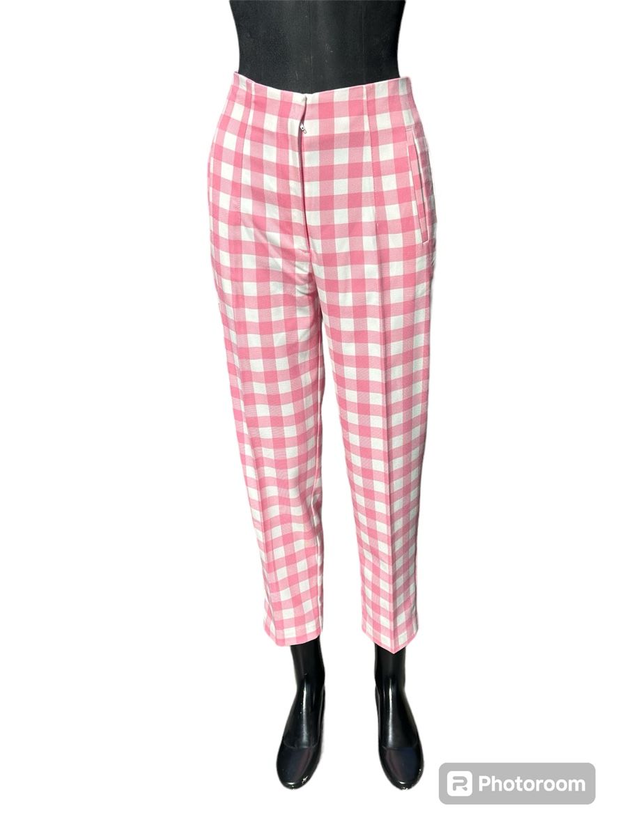 Zara Pantaloni: Pink Gingham High-Waisted Zara Pants, Size M – Nuovo (secondo la descrizione) da Zufikon venduto da Modestil365