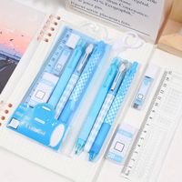Schulsachen Set, neu, lila, Etui, Stifte, Lineal Radiergummi