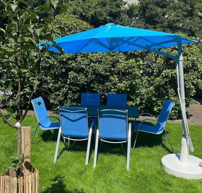 GartenSet, 6 Stühle, 1 Tisch, 1 Schirm Kaufen auf Ricardo