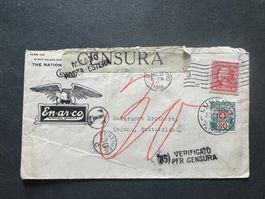 1916 Zensurbrief Ohio-Lugano mit Tax+ div.Stempel (G3612)