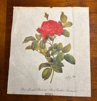 Redouté Rosen-Druck auf Leinen, Vintage