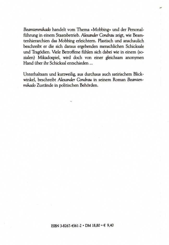 Livres: Condrau Alexander, Beamtenmikado – Neuf (Voir description) à Sarnen par Livres 1