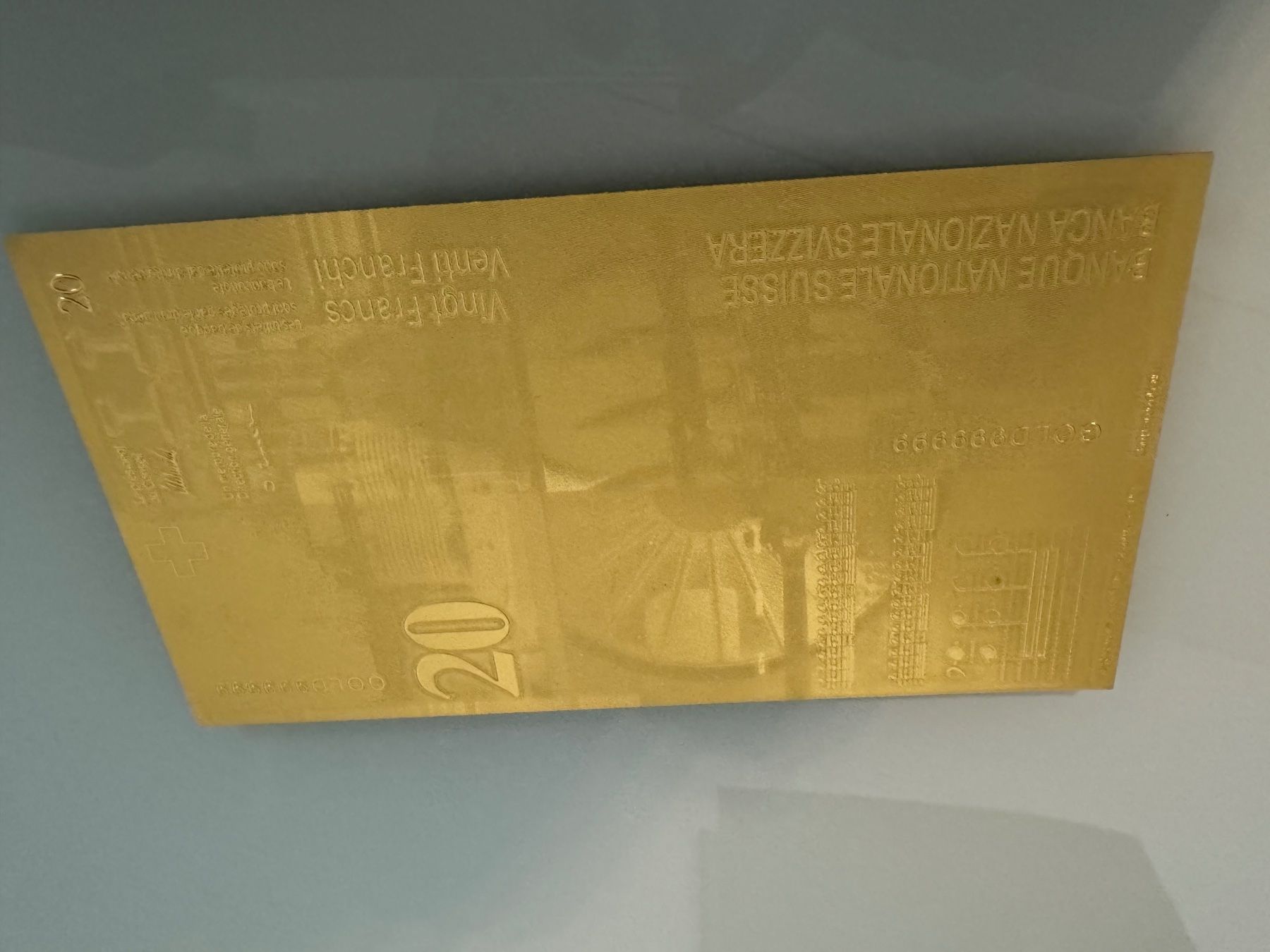 Banknoten: Schweizer Banknote vergoldet 20.- *Neu – Neu (gemäss Beschreibung) aus Thalwil von blackcircle
