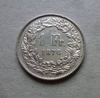1.- Franken 1876, gute Erhaltung