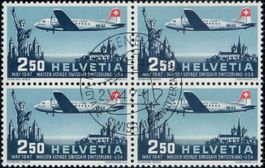 Flugpost 1947, F42 im Viererblock, ET, 160.-