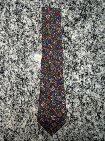 Salvatore Ferragamo Seidenkrawatte maritim, Steuerräder