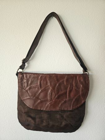 Umhängetasche, Fischernetz, Kunstleder, Sarong,Braun