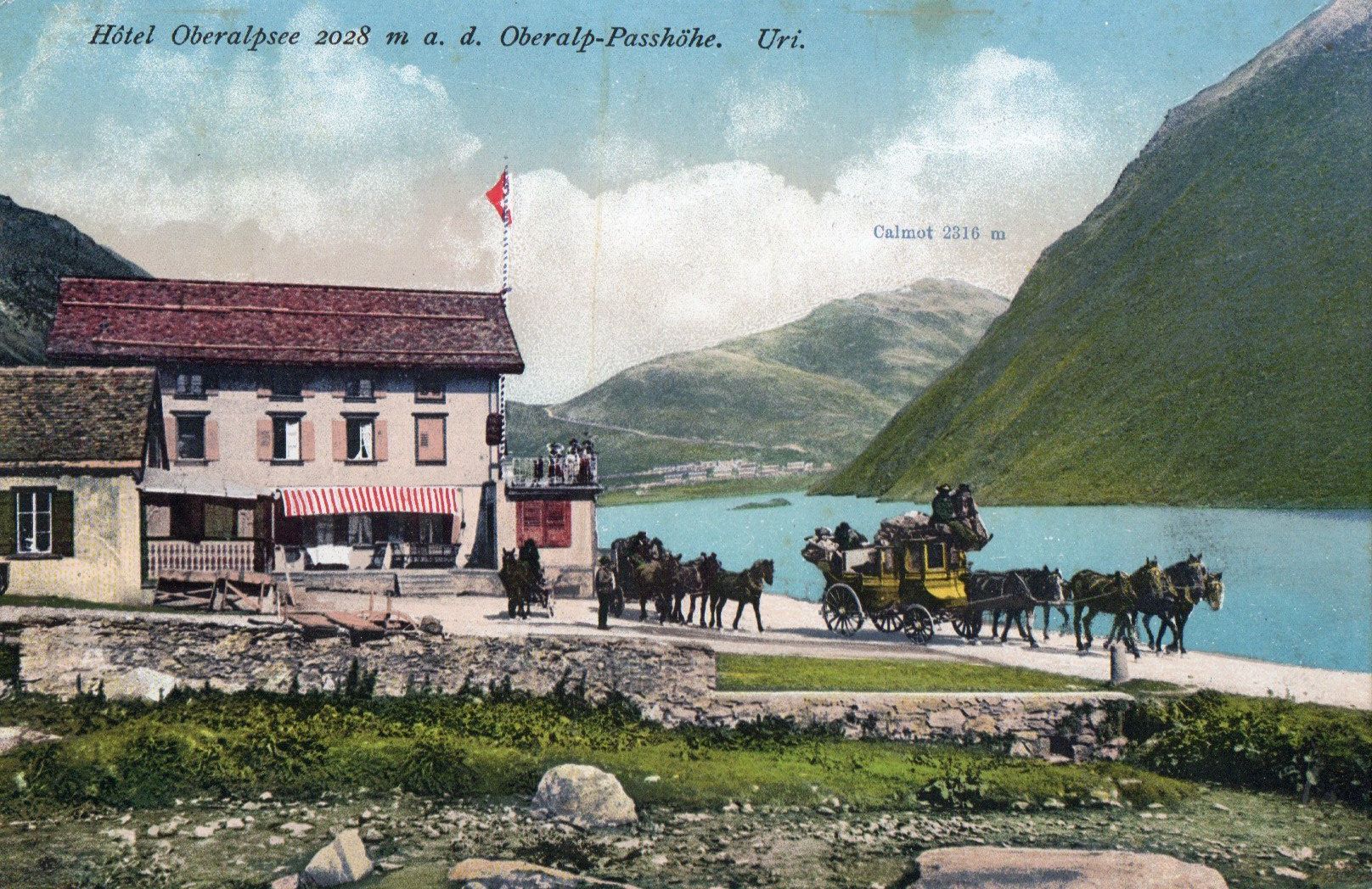 Ansichtskarten: Oberalp Passhöhe - Hotel und Postkutsche – Neu (gemäss Beschreibung) aus Melano von pisonsdro