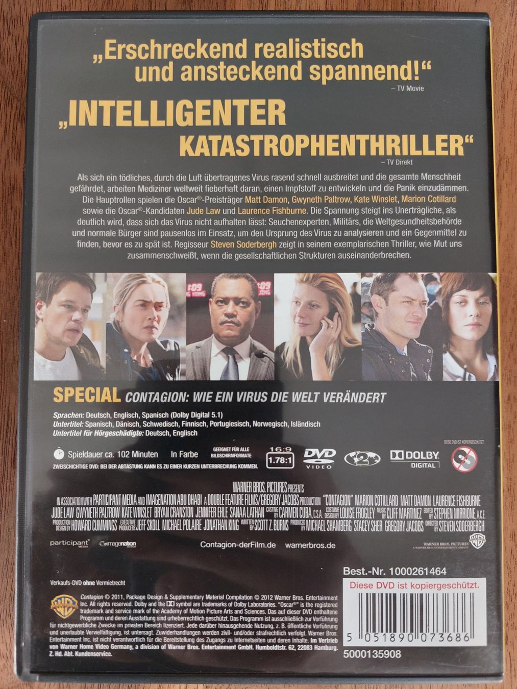 Tutti i DVDs: DVD - Contagion – Usato da Rheinfelden venduto da FilmAuktion 1