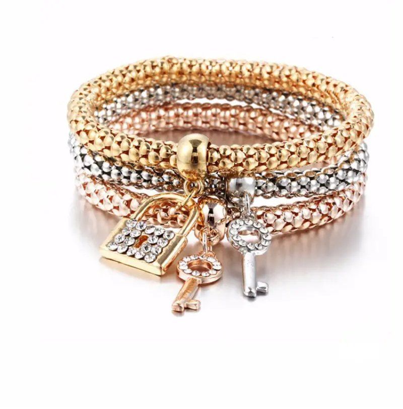 Bracciali & Braccialetti: 3er Set Armband Schloss & Schlüssel – Nuovo e nell'imballaggio originale da Glattbrugg venduto da majuska01 1