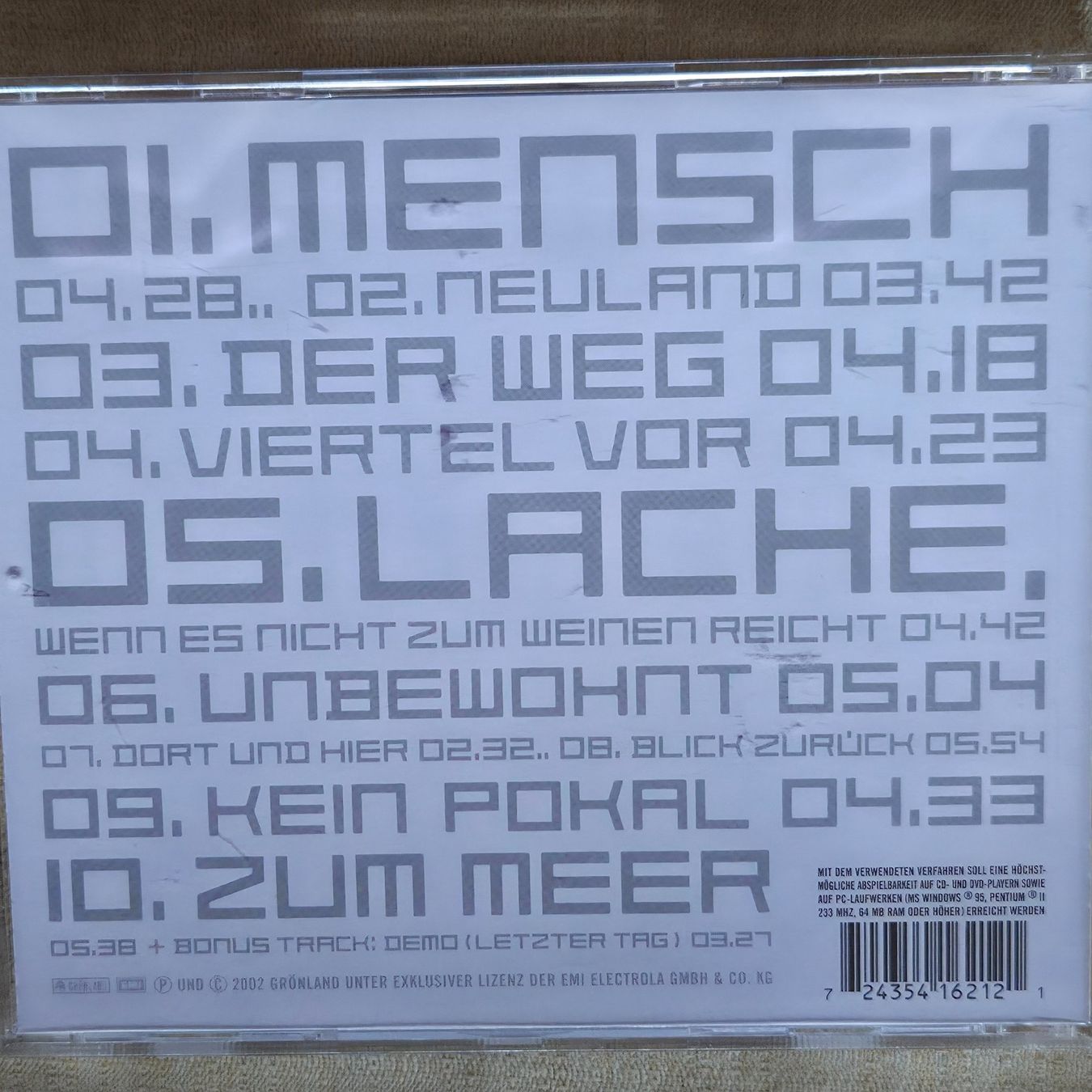 CDs: CD MENSCH Herbert Grönemeyer – D'occasion à Dintikon par Vexi 1