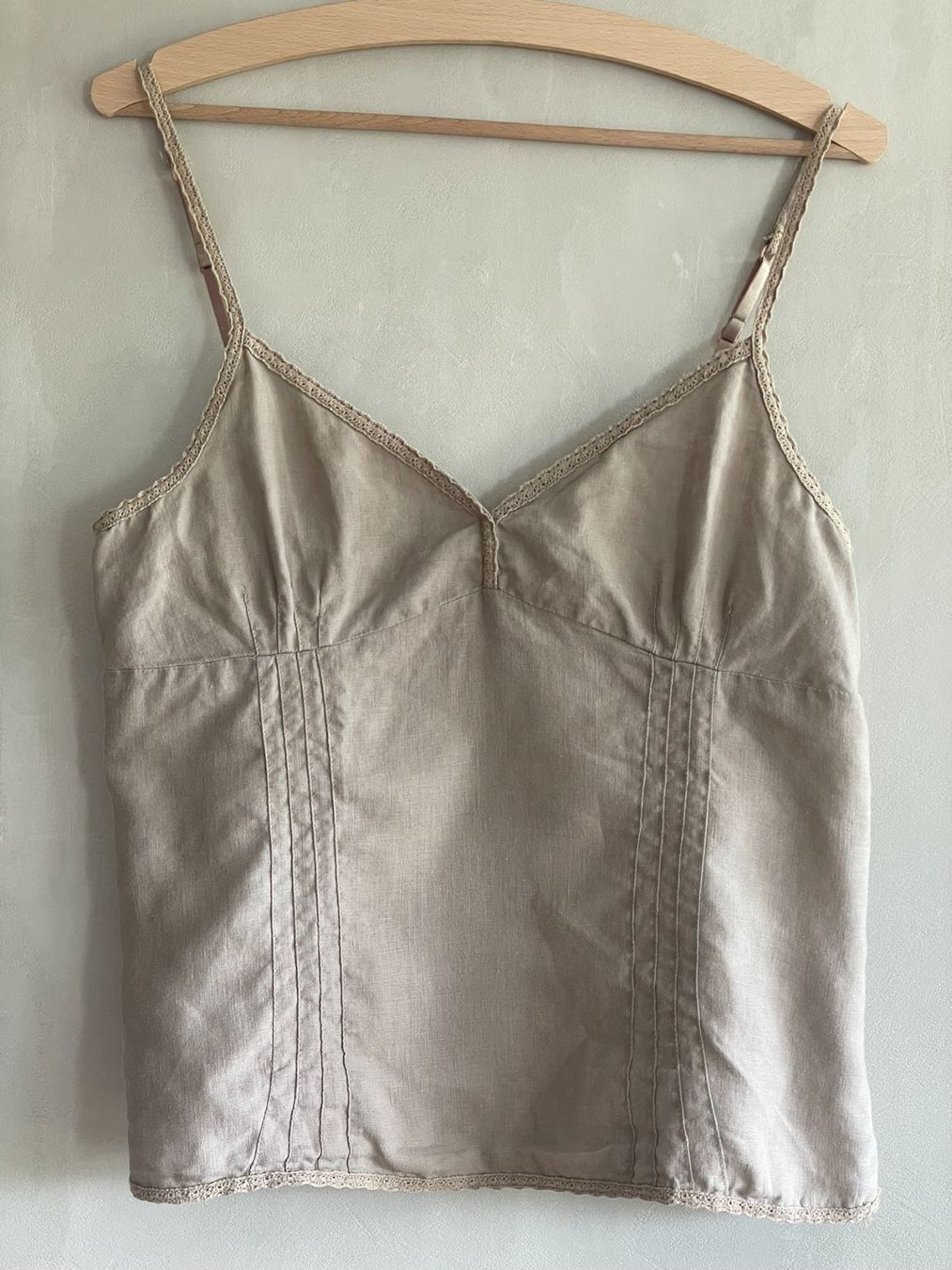 Top: Débardeur 100% lin 38 beige – Usato da Lausanne venduto da mg_e