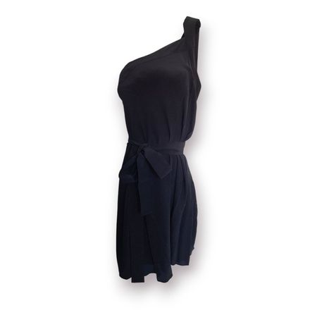 Robe portefeuille noire en soie Maison Rabih Kayrouz - T38