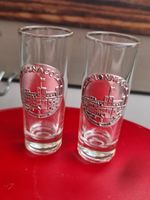 Vintage zwei Schott-, Schnapsgläser m. Silberschild, MONACO
