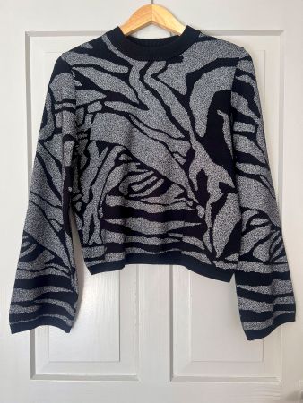 Pullover mit Animal-Muster Glitzer, Grösse M
