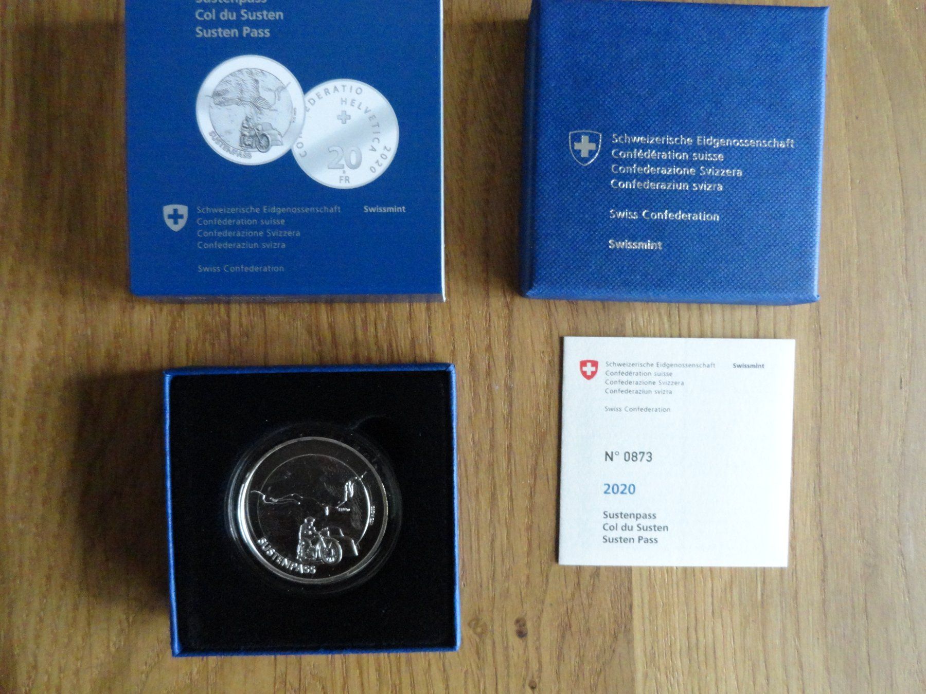 Tutti le monete: 20 Fr. Silber Sondermünze 2020 - "Sustenpass" – Nuovo e nell'imballaggio originale da Gerlafingen venduto da Shiva_74