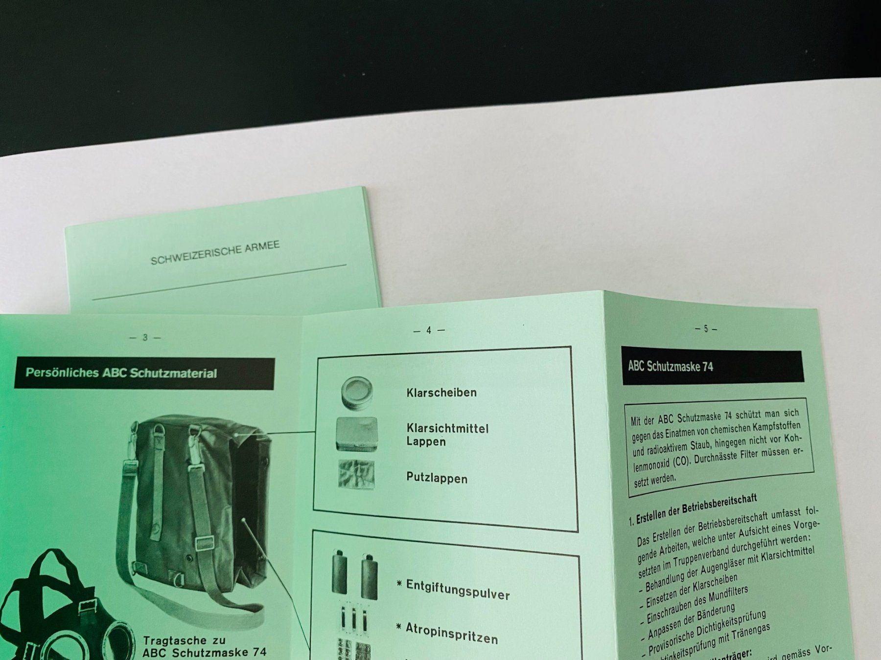 Documenti: ABC / Abwehr / Schutzmaterial / Faltblatt – Usato da Zollbrück venduto da shop_2016 1