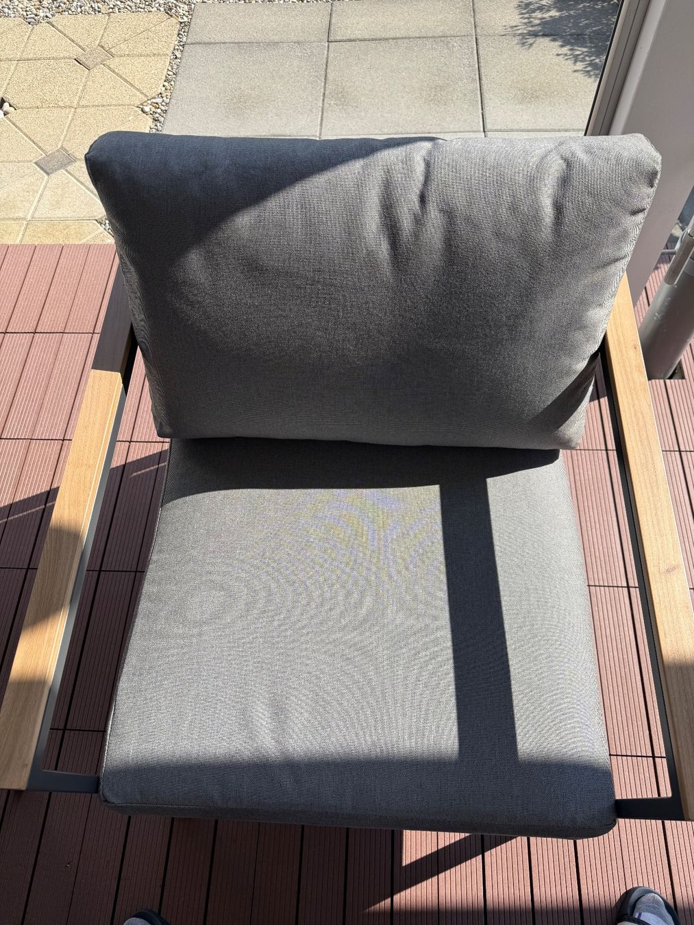 Sofas: Gartenlounge Set anthrazit 3-Sitzer Sofa, 2 Sessel, Tisch – Gebraucht aus Brittnau von kroki35 5