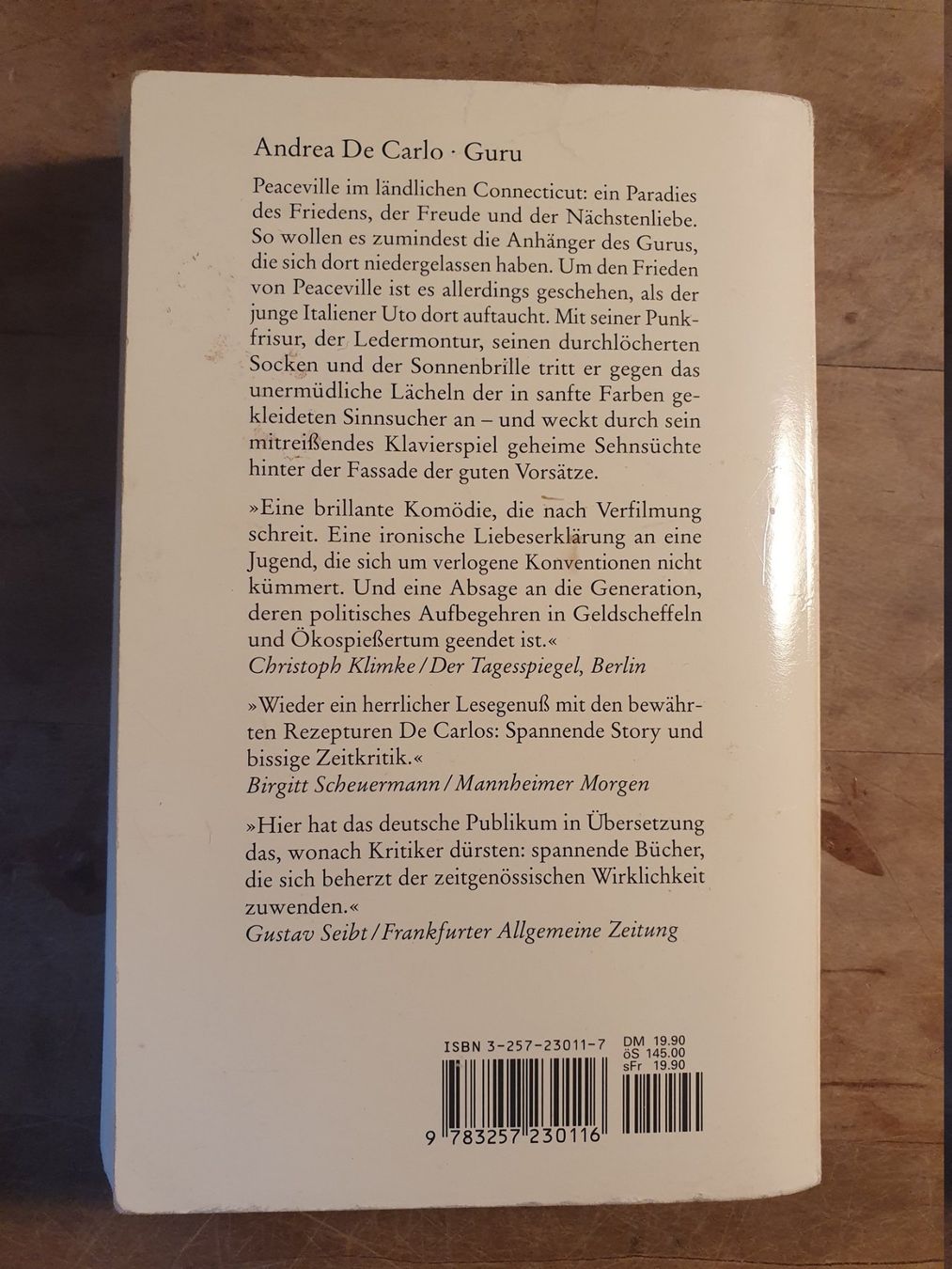 Libri: Guru Andrea De Carlo Diogenes – Usato da Zürich venduto da loosebone 2