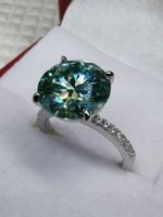 Bague argent avec diamant de moissanite de 5 ct certifié GRA