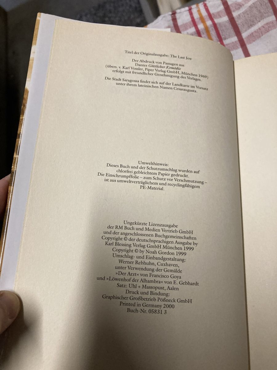 Libri: Noah Gordon Der Medicus von Saragossa – Usato da Wolfwil venduto da kreabea 2