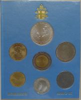 1987, Vatikan Kurssatz 10 Lira bis 1000 Lira mit Silbermünze