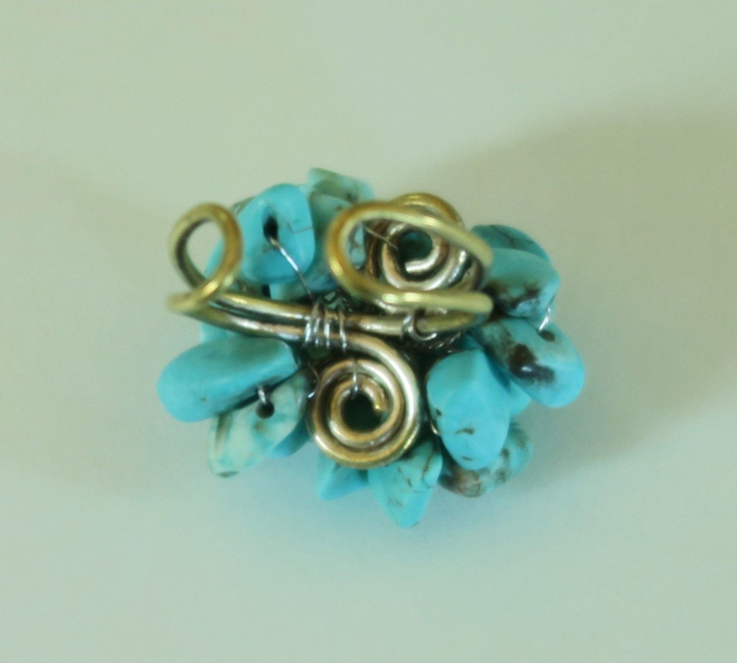 Anelli: Ring "Blume" mit Türkisperlen – Usato da Brittnau venduto da marlenestone 3