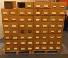 Holz Schubladen Archivschrank, Vintage, 39x38cm, Top!
