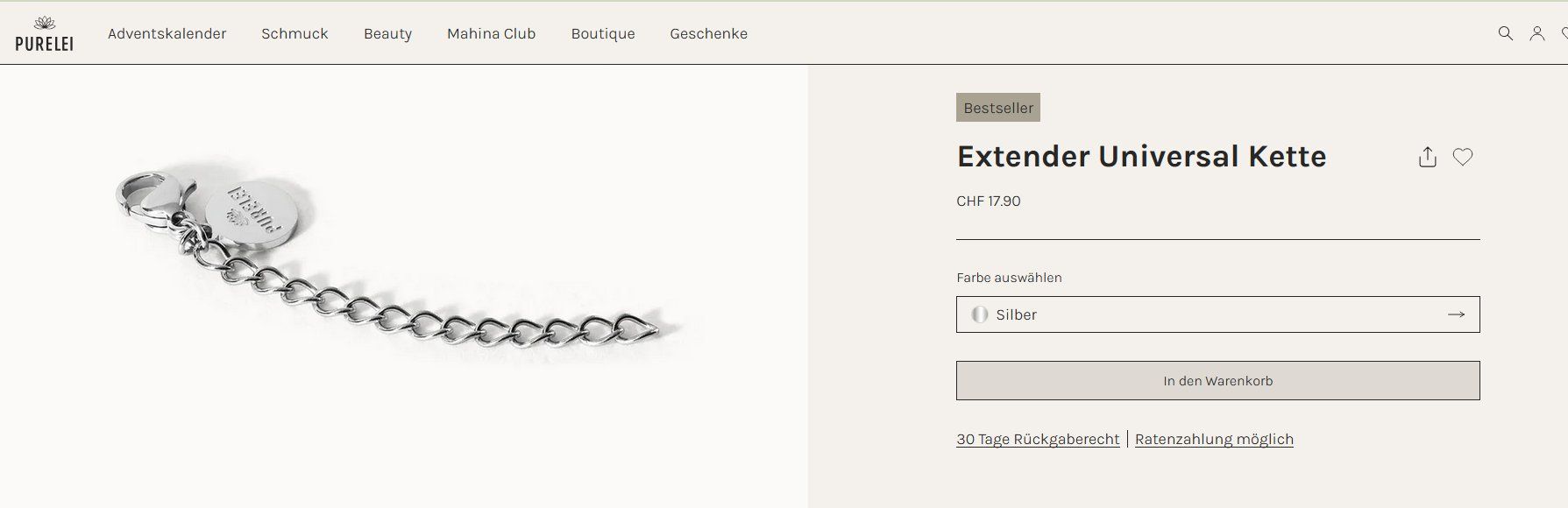 Purelei Colliers: Purelei Extender Universal Kette – Neuf avec emballage d'origine à Rickenbach b. Wil par VeryLovelyThings 3