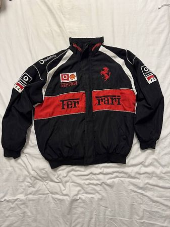 schwarz Ferrari vintage bomber jacket
