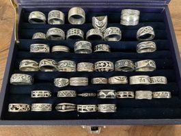 Silberringe Bandringe 925 Silber Konvolut Silberschmuck